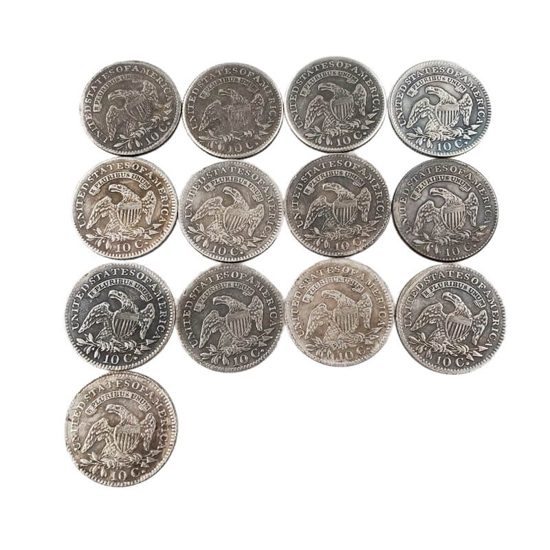 (1809/11/14,1820-1825,1827-1830) US 10 Cent Coin Set