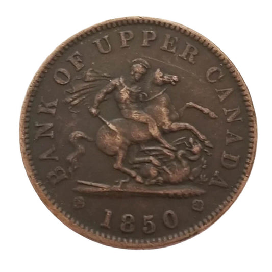 1850 Upper Canada Bank Token One Penny Replica