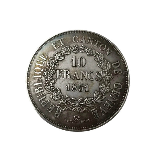 1851 Swiss 10 Franc Replica Coin