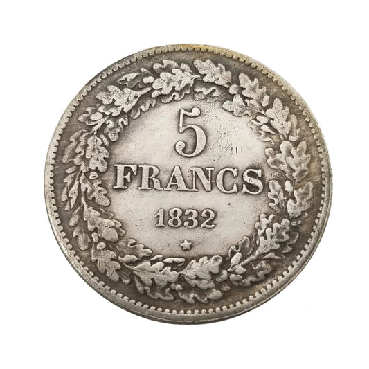 1832 Belgium 5 Franc Coin Replica