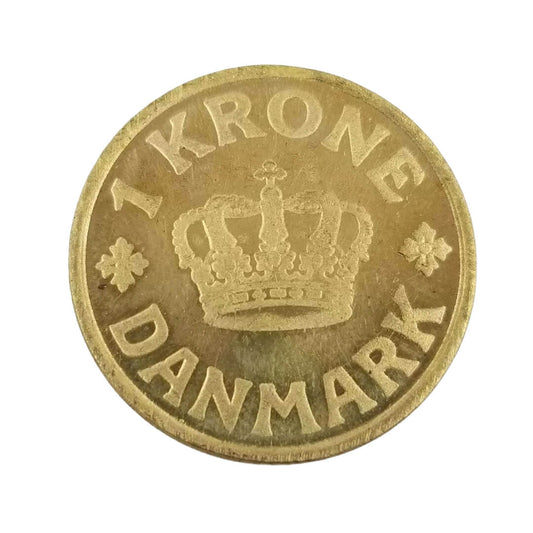1924 Danish 1 Krone Copper Coin Replica