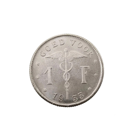 1933 Belgian 1 Franc Coin Replica