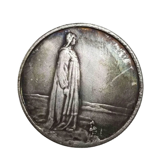 1914 Norwegian 2 Kroner Copper silver-plated Coin Replica