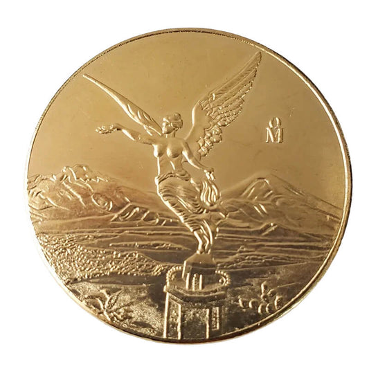 Brass Angel and Eagle with Snake Coin Replica