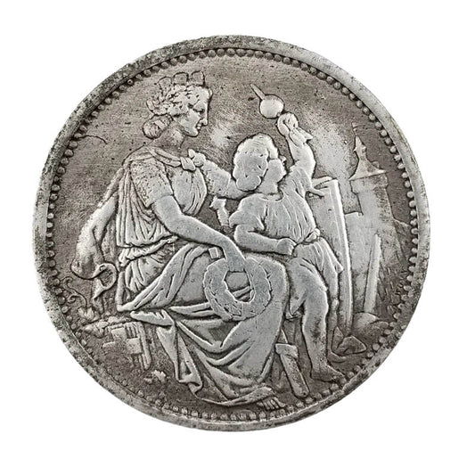 1865 Swiss Brass 5Fr Replica Coin