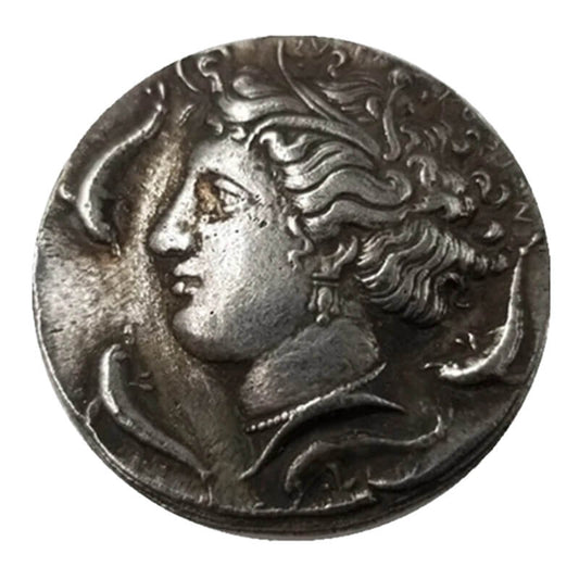 Ancient Greek Goddess Demeter Golden Coin Replica
