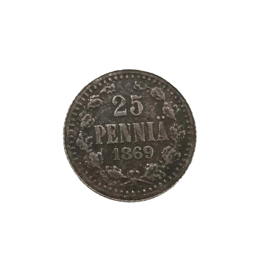 1869 Finland 2 Pennia Copper Replica Coin