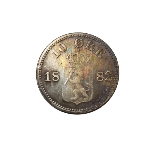 1882 Norway 10 Øre Coin Copy