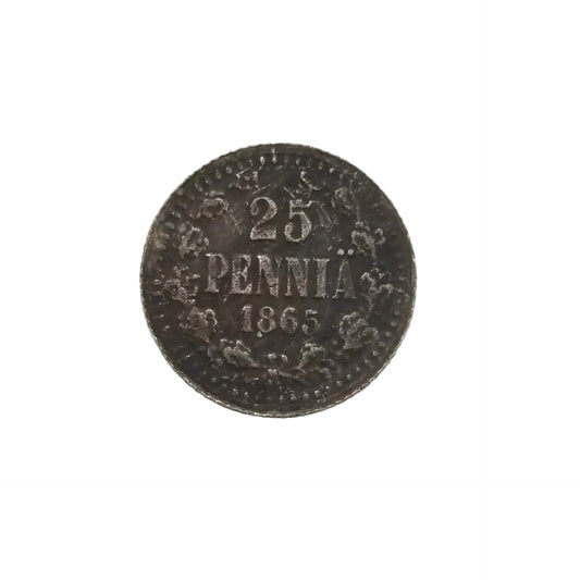 1865 Finnish 25 Pennia Coin Replica