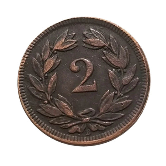 Swiss 1896 2 Rappen Copper Replica Coin