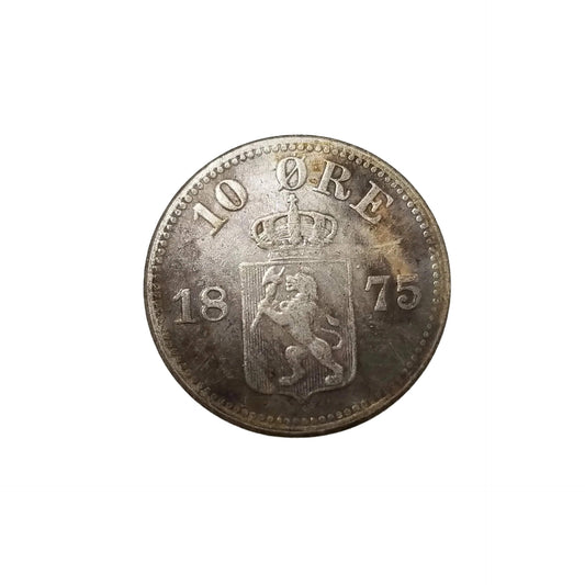 1875 Norwegian 10 Øre Silver Coin Replica