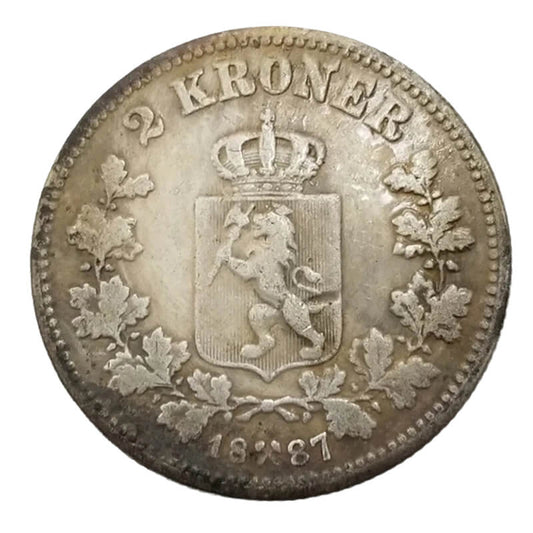1887 Norway 2 Kroner Silver Coin Replica