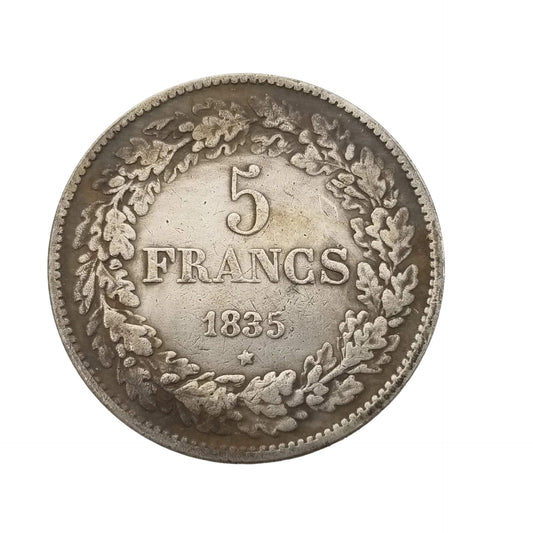 1835 Belgian 5 Franc Replica Coin