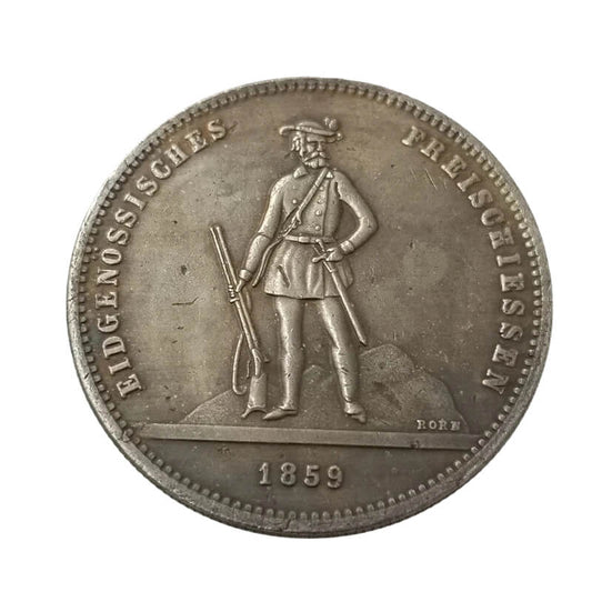 1859 Swiss 5 FRANKEN Coin Replica