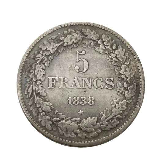 1838 Belgium 5 Franc Replica Coin