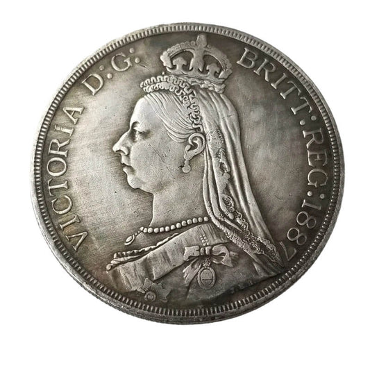 1887 UK Welsh 5 Shilling Coin