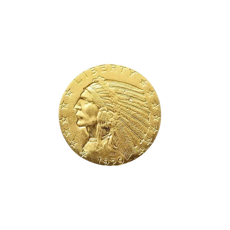 1907-1916,1926-1929 US Indian Head 2 1/2 Dollar Gold Coin Replica Set: 14pcs