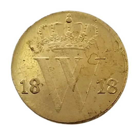 1818 Dutch Copper Replica Coin 1/2 C