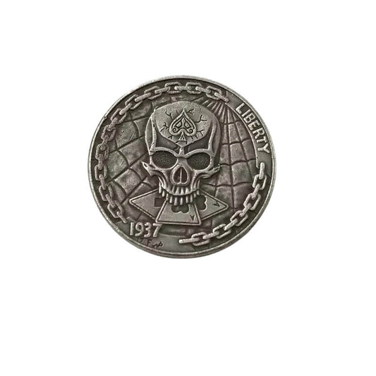 1937 US D-mint Hobo Nickel Skull Coin