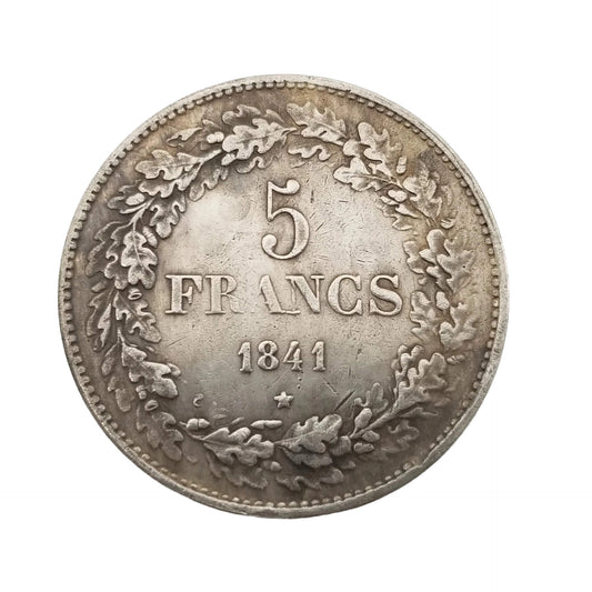 1841 Belgium 5 Franc Replica Coin
