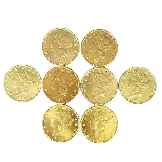 1878-1893 US 20 Dollar Replica Coin Lot: 8pc