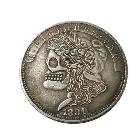 1881 US Hobo Nickel Skull Coin