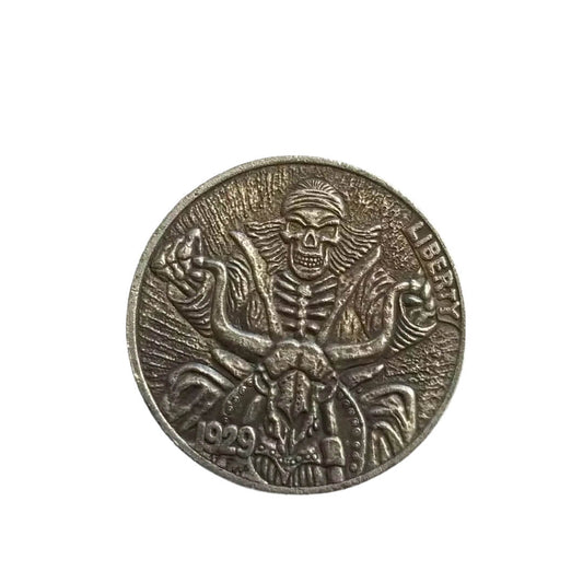 1929 US Hobo Nickel Skull Coin