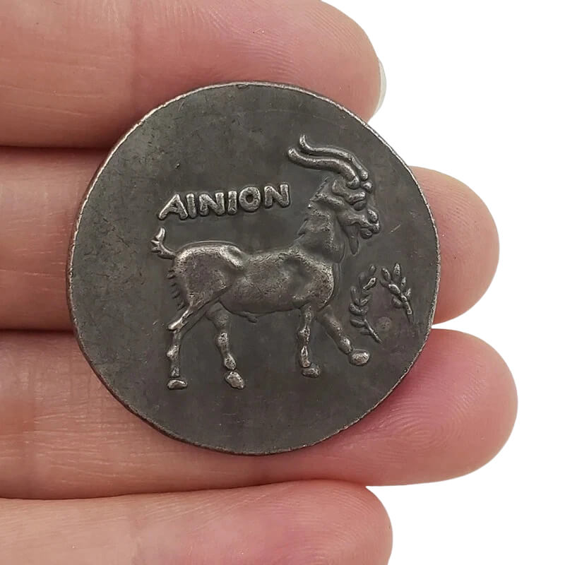 Ancient Greek  Aegina Asclepius Silver Coin Replica