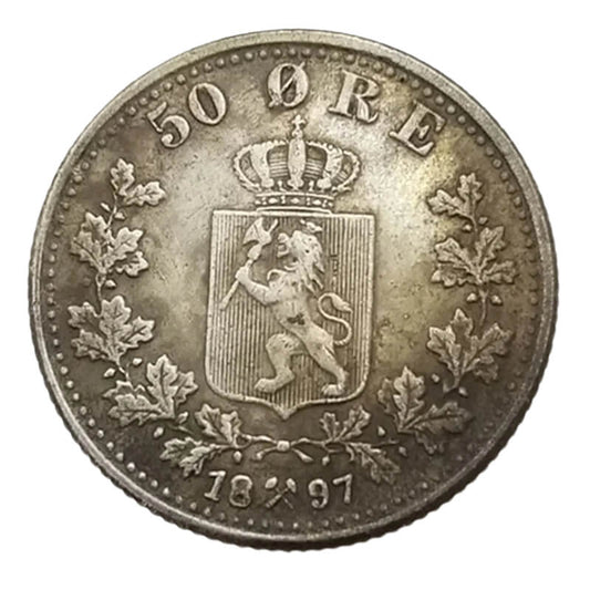 1897 Norway 50 Øre Silver Coin Replica