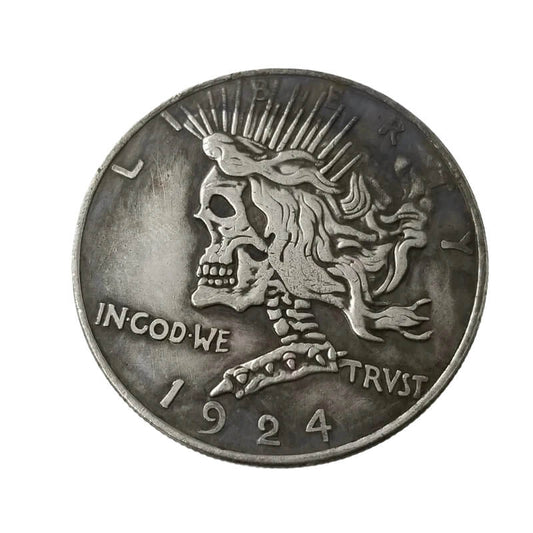 1924 US Peace Skull Hobo Nickel Coin