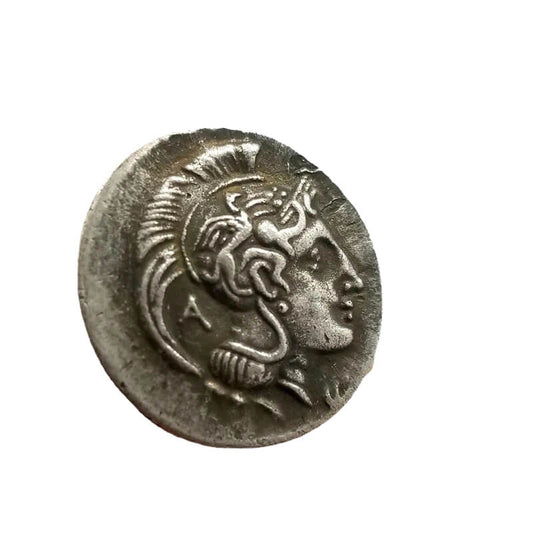 Ancient Greek Silver-Plated Bronze Coin - Hera Lion Relic