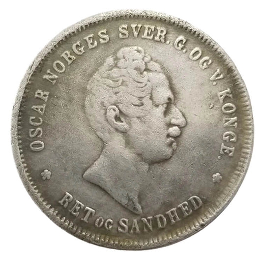 1850 Norwegian Half Skilling Silver Coin Replica
