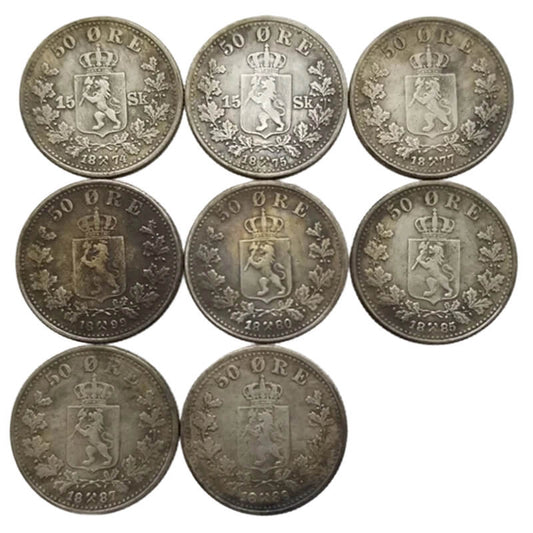 Replica Norwegian 50 Øre Coins1874-1899