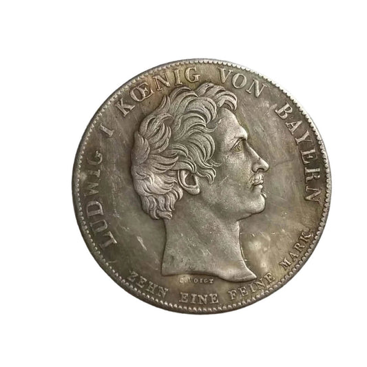 1835 German 10 Feine Marck Silver-Plated Copper Coin Replica