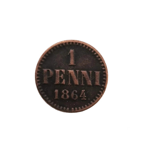 Finland 1864 Copper 1 Penni Coin