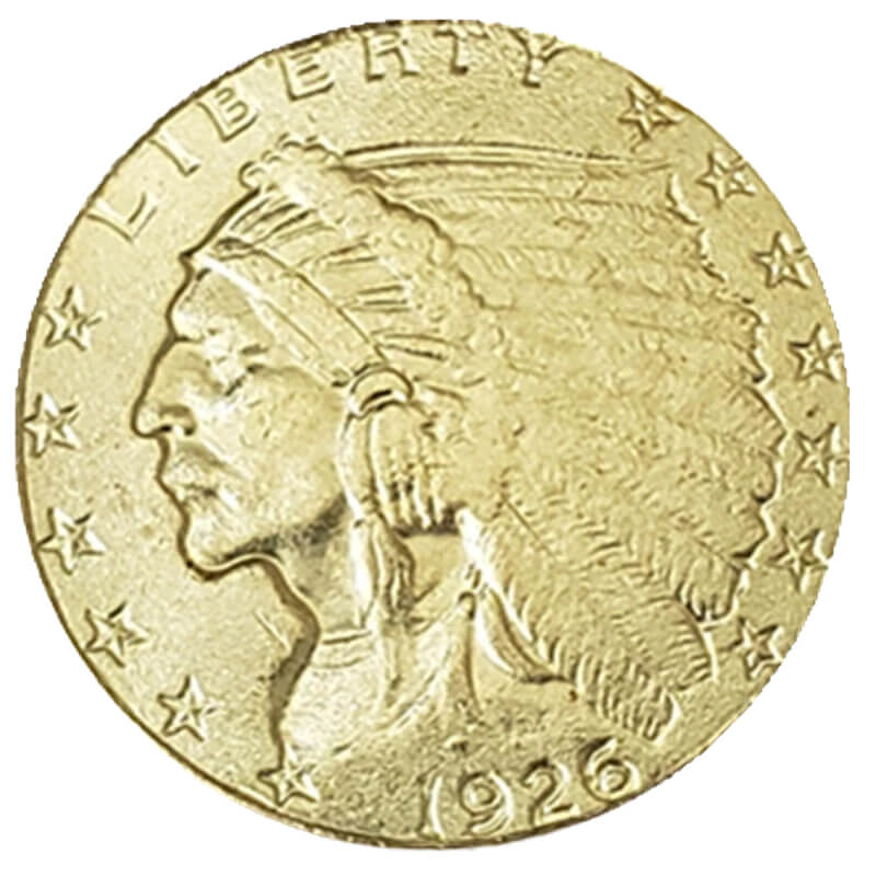 1907-1916,1926-1929 US Indian Head 2 1/2 Dollar Gold Coin Replica Set: 14pcs