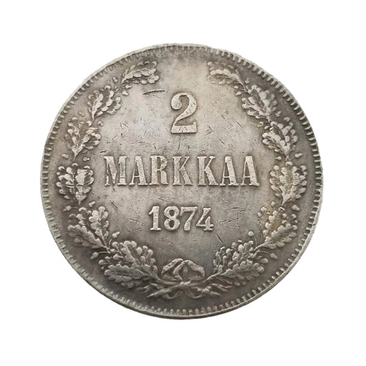 1874 Finnish 2 Markka Replica Coin